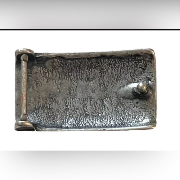 SOLD BADICHI Burgundy Leather Belt With Removable Floral Buckle Israel - Picture 7 of 10